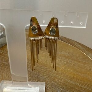 Vintage Silver Fringe Earrings with. Blue topaz